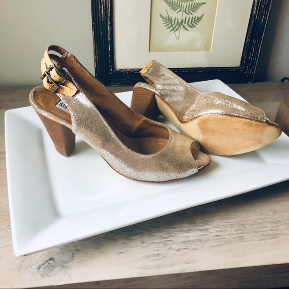 Made in Spain shimmery leather heels - Picture 1 of 4